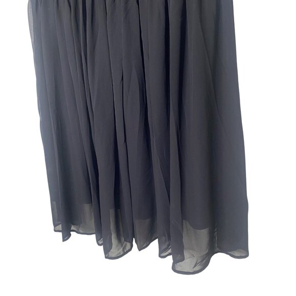 H&M Black Dress Size 22 Sleeveless Chiffon Lined Midi Plus Size Party Cocktail - Picture 7 of 10